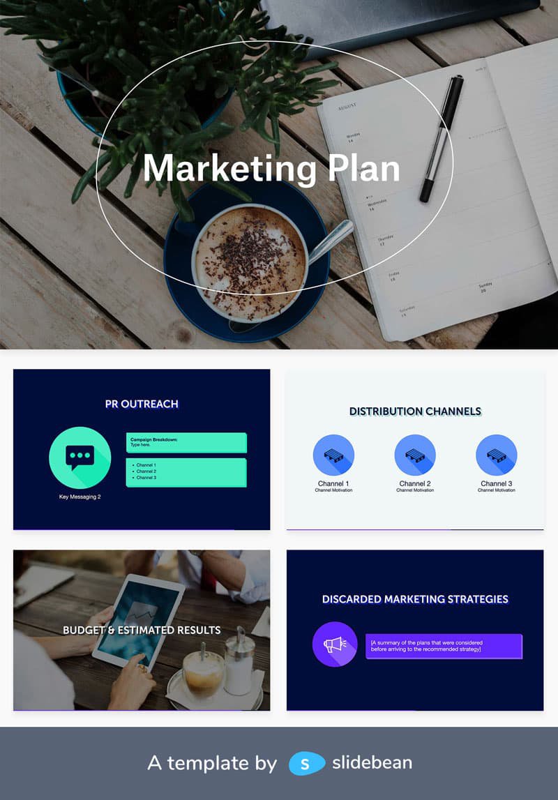Image contains a Marketing Plan template