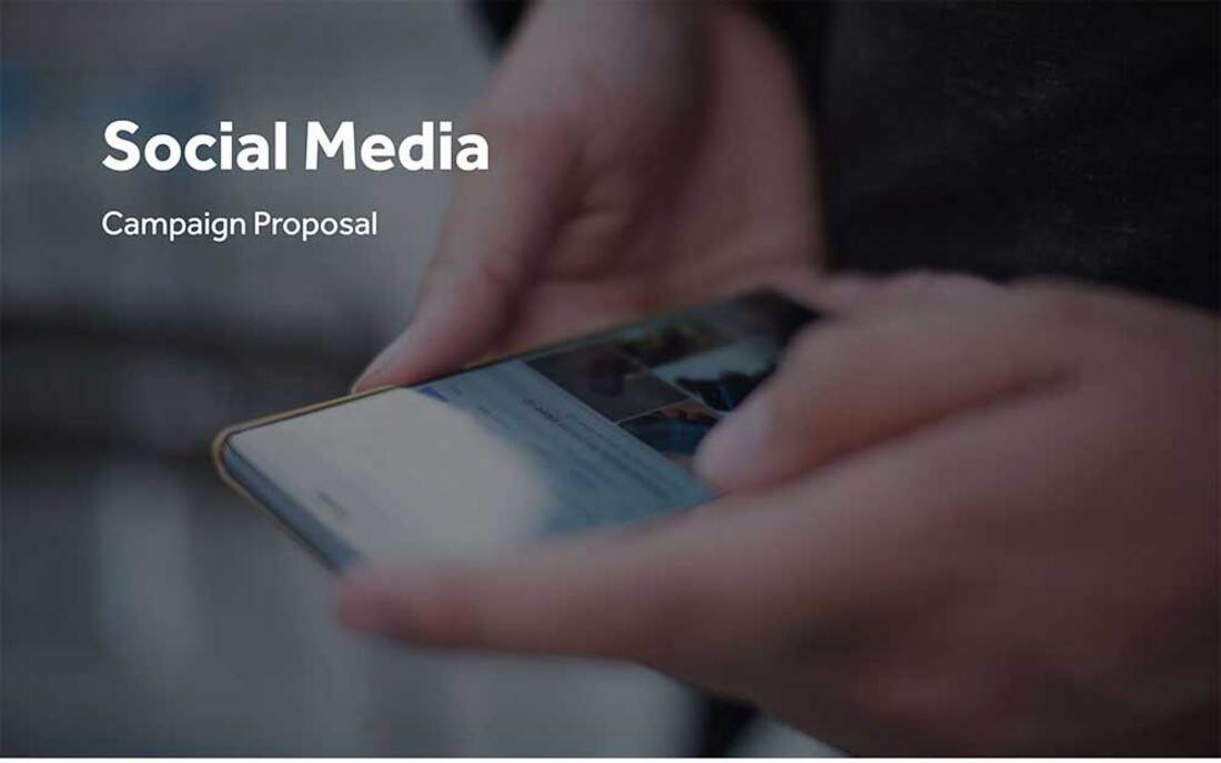 Image contains a social media proposal template