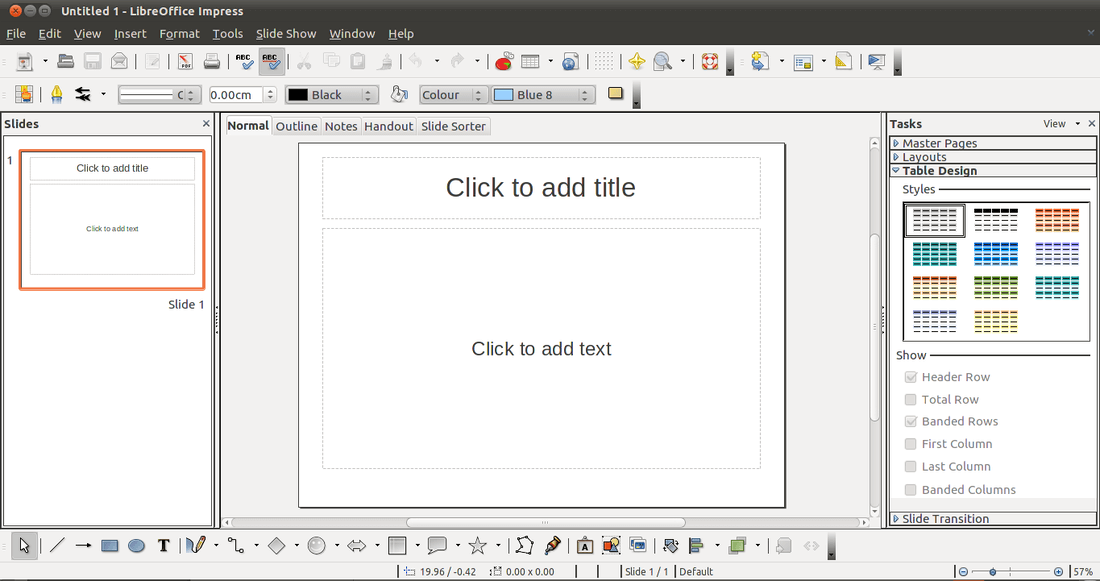 Image contains the libreoffice impress software